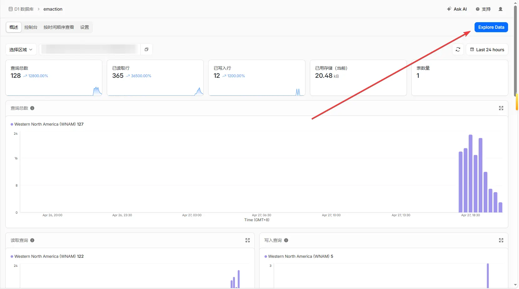 右上角 Explore Data” 
